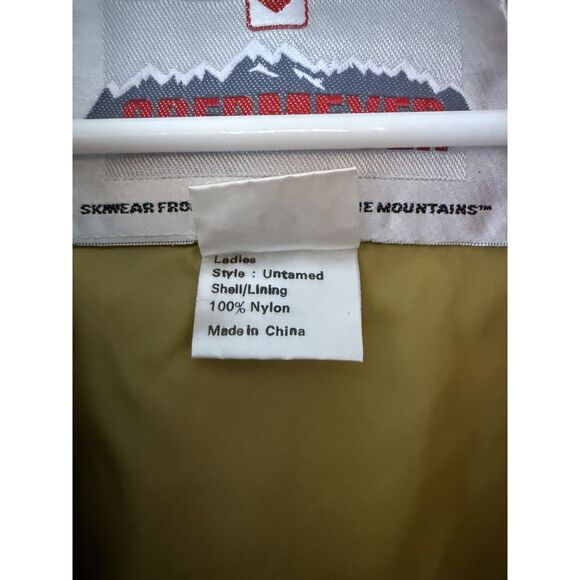 Vintage 90s Obermeyer Abstract Animal Print Ski Jacket - Gold & Black - Size 12 - Picture 8 of 11